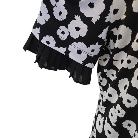 Michael Michael Kors Floral Pleat Sleeve Shift Dress Size Large - Picture 5 of 7